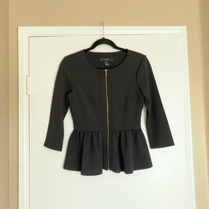 Peplum Zip-up Blouse